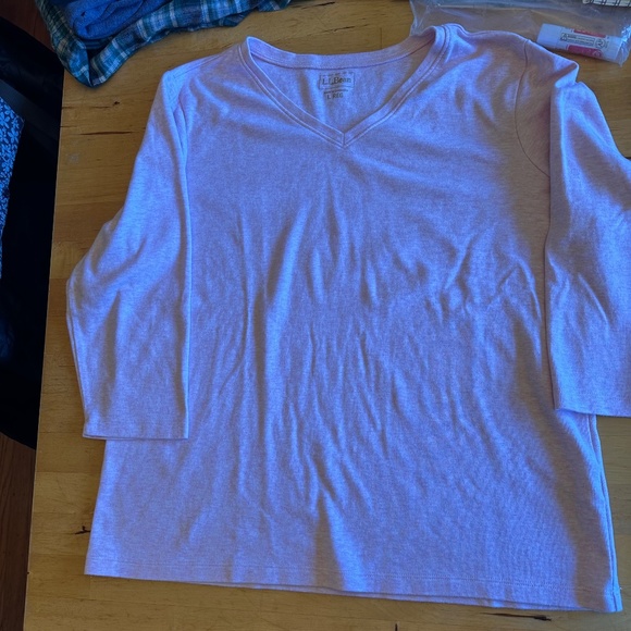 L.L. bean Women's V-neck cotton tees, 3/4 sleeve, Large, 4 pieces - Picture 6 of 6